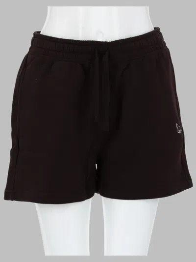 Maison Kitsuné Lightweight Mini Cotton Shorts For Women In Black