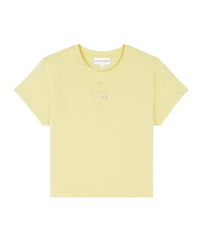 Maison Kitsuné Little Fox Patch T-shirt In Yellow