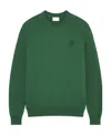 Maison Kitsuné Cotton Sweatshirt With Ton-sur-ton Patch In Green