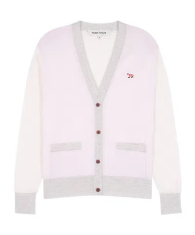 Maison Kitsuné Logo-appliqué Cardigan In White