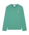 Maison Kitsuné Man Sweatshirt Emerald Green Size L Cotton In Green