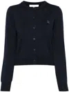 Maison Kitsuné Baby Fox Patch Regular Cardigan In Blue