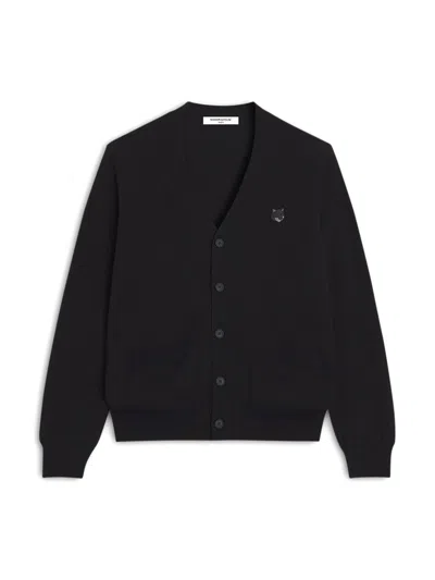 Maison Kitsuné Logo Cardigan In Black
