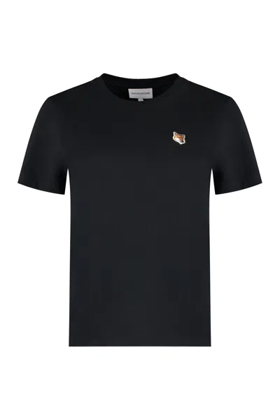 Maison Kitsuné Logo Cotton T-shirt In Black