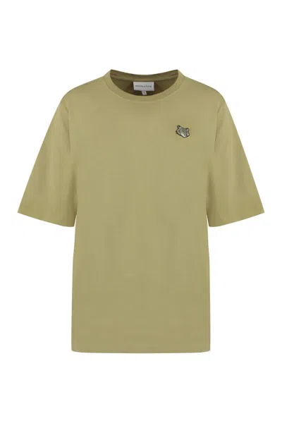 Maison Kitsuné T-shirt With Round Neck And Short Sleeves In Yellow