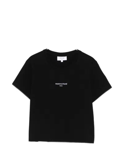 Maison Kitsuné Logo Cotton T-shirt In Black