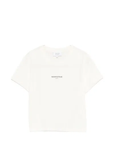 Maison Kitsuné Logo Cotton T-shirt In White