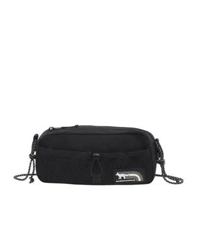 Maison Kitsuné Logo Cross-body Bag In Black