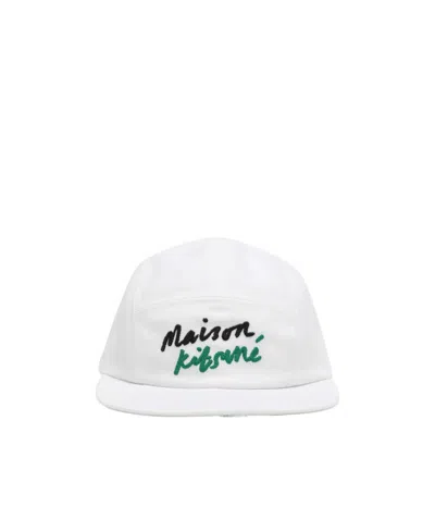 Maison Kitsuné Logo-embroidered Baseball Cap In White
