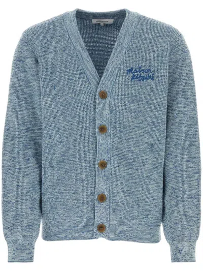 Maison Kitsuné Blue Handwriting Cardigan