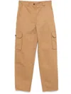 Maison Kitsuné Logo-embroidered Chinos In Brown