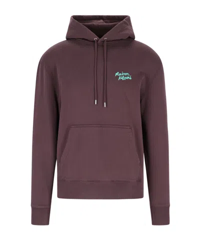 MAISON KITSUNÉ MAISON KITSUNÉ LOGO EMBROIDERED DRAWSTRING HOODIE