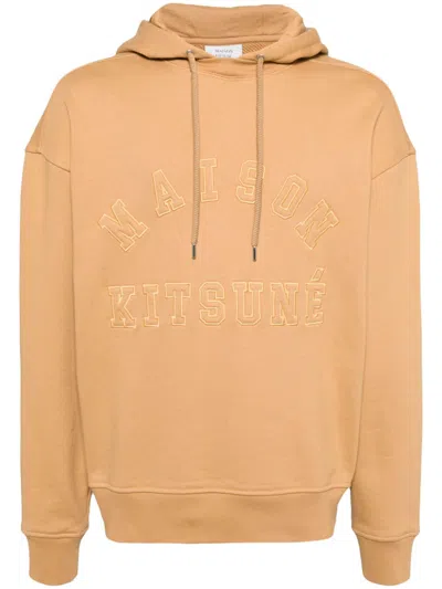 Maison Kitsuné Tan Varsity Hoodie In Beige