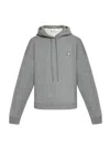Maison Kitsuné Relaxed Grey Hoodie With Embroidered Fox Emblem In Grey