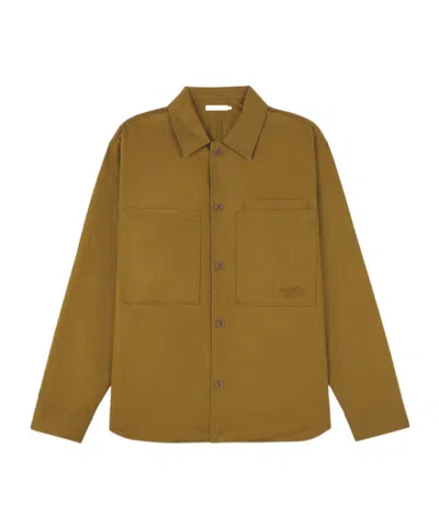 MAISON KITSUNÉ LOGO-EMBROIDERED COTTON SHIRT