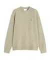Maison Kitsuné Logo-embroidered Cotton Sweatshirt In Brown