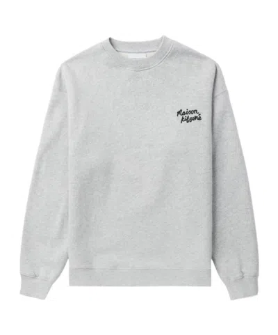 Maison Kitsuné Logo-embroidered Cotton Sweatshirt In White