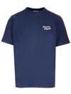 Maison Kitsuné Maison Kitsune Handwriting Embroidery Oversize Tee In Blue