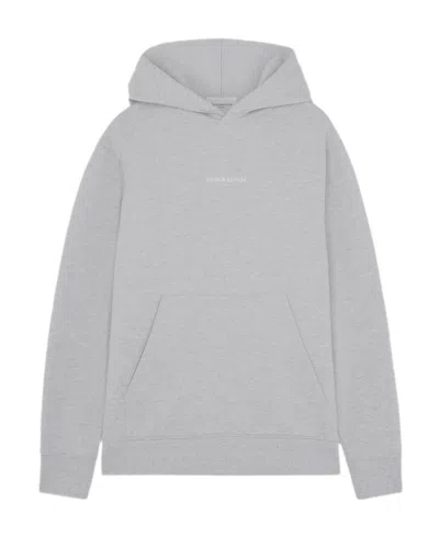 Maison Kitsuné Logo-embroidered Hoodie In Gray