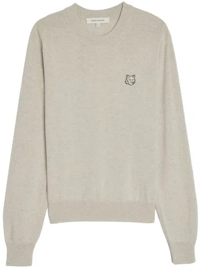Maison Kitsuné Bold Fox Head Patch Regular Jumper In Beige