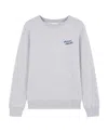 Maison Kitsuné Logo-embroidered Mélange-effect Sweatshirt In Gray