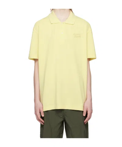 Maison Kitsuné Yellow Handwriting Polo In P712 Chalk Yellow