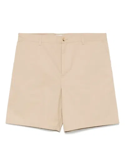 Maison Kitsuné Logo-embroidered Shorts In Neutrals