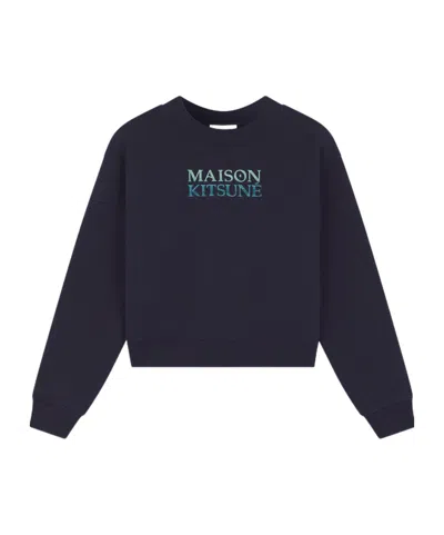 Maison Kitsuné Logo-embroidered Sweatshirt In Black