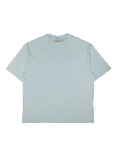 Maison Kitsuné Logo-embroidered T-shirt In Blue