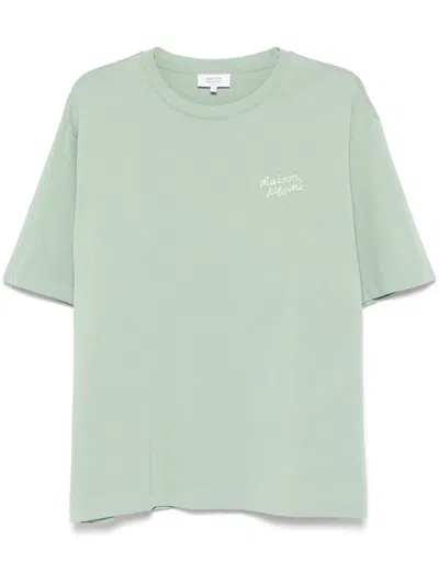 Maison Kitsuné Logo-embroidered T-shirt In Green