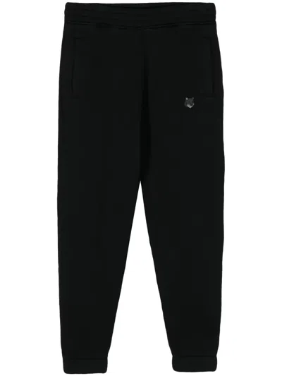 Maison Kitsuné Logo-embroidered Track Pants In Black