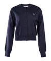 Maison Kitsuné Merino Wool Cardigan With Embroidered Fox Patch In Black