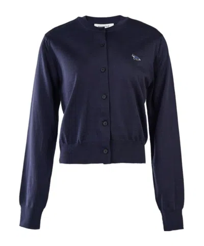 MAISON KITSUNÉ MAISON KITSUNÉ BABY FOX EMBROIDERED KNITTED CARDIGAN