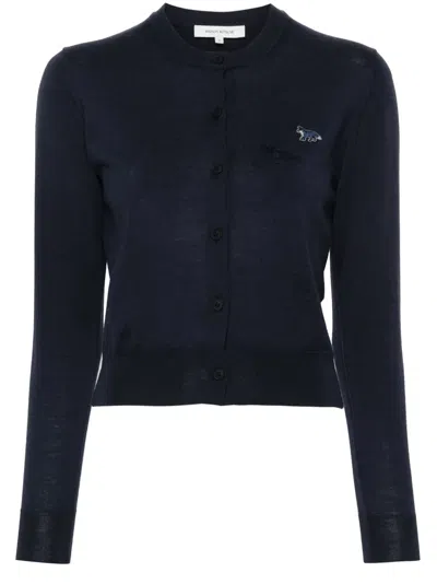 Maison Kitsuné Woman Cardigan Midnight Blue Size S Wool