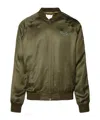 Maison Kitsuné Logo Embroidered Zipper Casual Jacket In Green