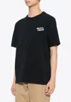 Maison Kitsuné Logo Embroidery Crewneck T-shirt In Black