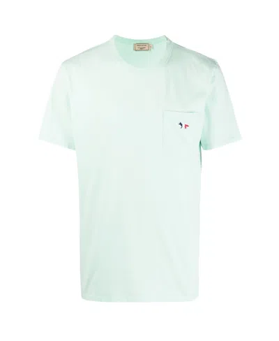 Maison Kitsuné Logo Embroidery Pocket T-shirt In White