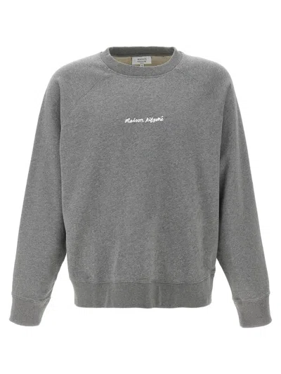 Maison Kitsuné Logo Embroidery Sweatshirt In Gray