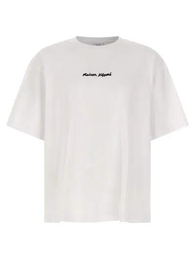 Maison Kitsuné Logo Embroidery T-shirt In White