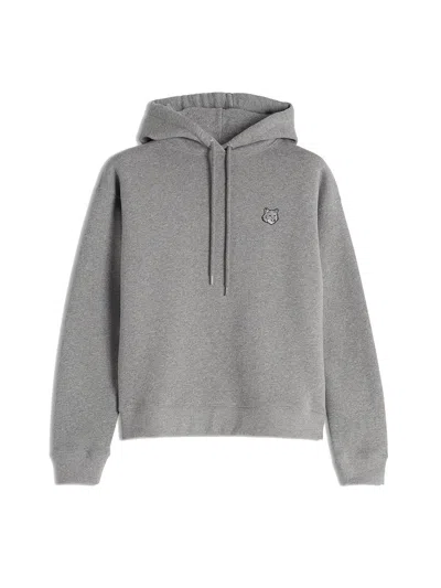 Maison Kitsuné Logo Hoodie In Gray