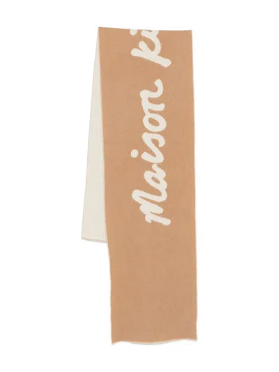 Maison Kitsuné Handwriting Scarf Accessories In Brown