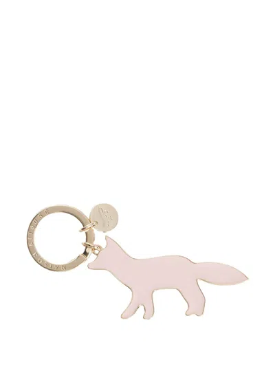 Maison Kitsuné Logo Keyring In Gold