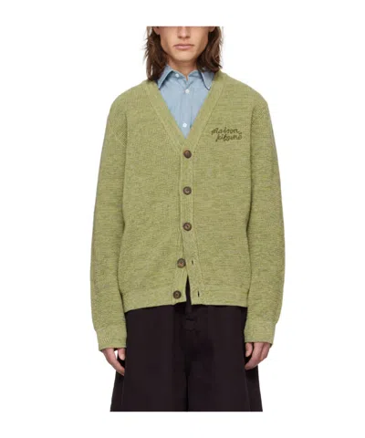 Maison Kitsuné Green Handwriting Cardigan