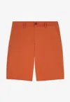 Maison Kitsuné Cotton Bermuda Shorts With Back Logoed Label In Orange