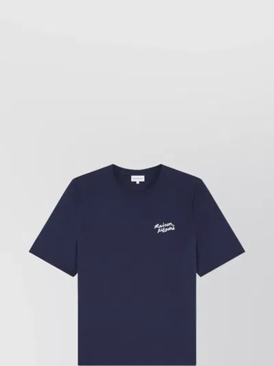 Maison Kitsuné Logo Lettering Crew-neck Cotton T-shirt