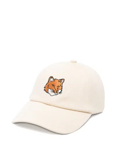 Maison Kitsuné Logo-motif Baseball Cap In White