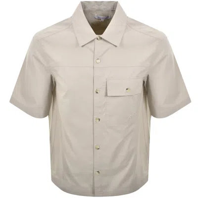 Maison Kitsuné Maison Kitsune Logo Overshirt Beige In Neutral