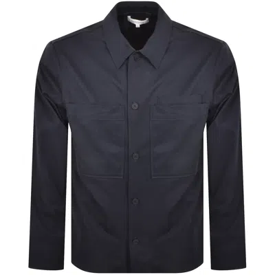 Maison Kitsuné Maison Kitsune Logo Overshirt Navy