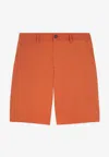 Maison Kitsuné Cotton Bermuda Shorts With Back Logoed Label In Orange
