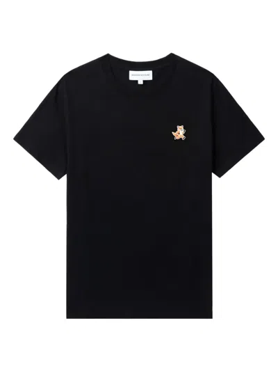 Maison Kitsuné Logo-patch T-shirt In 黑色